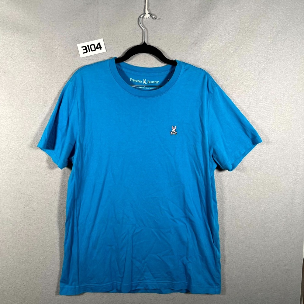 Psycho Bunny T Shirt Mens 5‎ Blue Cotton Crossbones Logo Short Sleeve Pullover